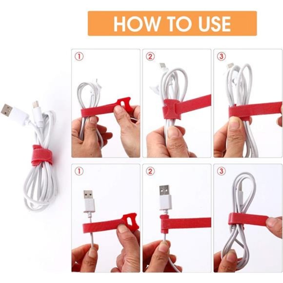 80 pcs Reusable Fastening Cable Ties 3 Sizes 6/8/10 inch Adjustable Cord Ties - Picture 5 of 8